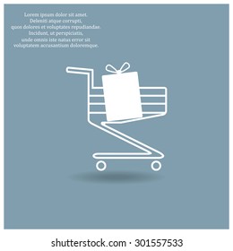 put in shopping cart. icon. vector design