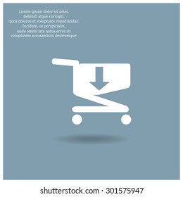 put in shopping cart. icon. vector design