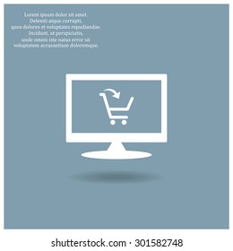 put in shopping cart. icon. vector design