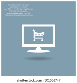 put in shopping cart. icon. vector design
