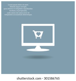 put in shopping cart. icon. vector design