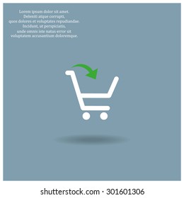 put in shopping cart. icon. vector design