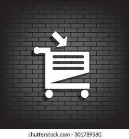 put in shopping cart. icon. vector design