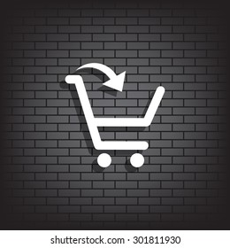put in shopping cart. icon. vector design