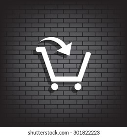 put in shopping cart. icon. vector design