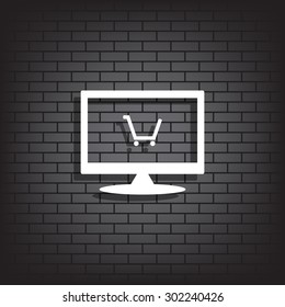 put in shopping cart. icon. vector design