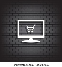 put in shopping cart. icon. vector design