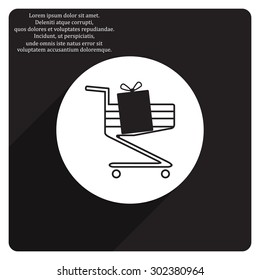 put in shopping cart. icon. vector design
