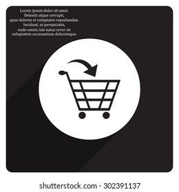 put in shopping cart. icon. vector design