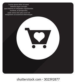 put in shopping cart. icon. vector design