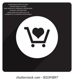 put in shopping cart. icon. vector design