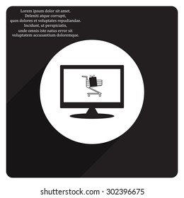 put in shopping cart. icon. vector design