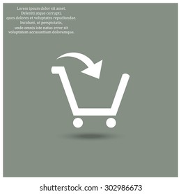 put in shopping cart. icon. vector design