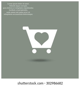 put in shopping cart. icon. vector design