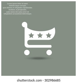 put in shopping cart. icon. vector design