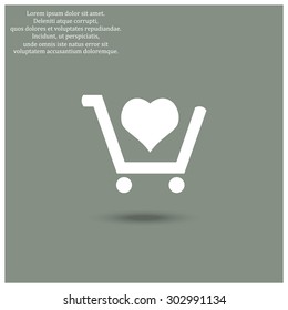 put in shopping cart. icon. vector design