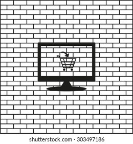 put in shopping cart. icon. vector design