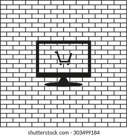 put in shopping cart. icon. vector design