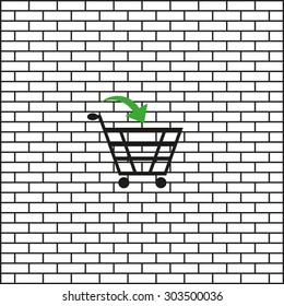put in shopping cart. icon. vector design