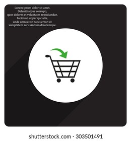 put in shopping cart. icon. vector design