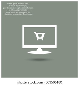 put in shopping cart. icon. vector design