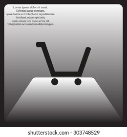 put in shopping cart. icon. vector design