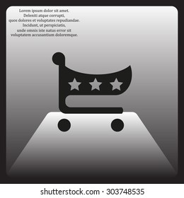 put in shopping cart. icon. vector design
