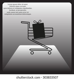 put in shopping cart. icon. vector design