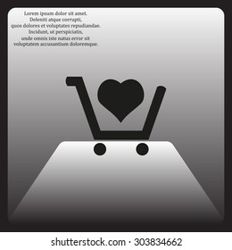 put in shopping cart. icon. vector design