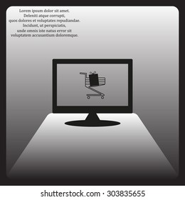 put in shopping cart. icon. vector design