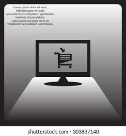 put in shopping cart. icon. vector design