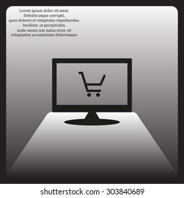 put in shopping cart. icon. vector design