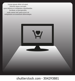put in shopping cart. icon. vector design