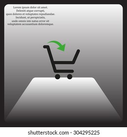 put in shopping cart. icon. vector design