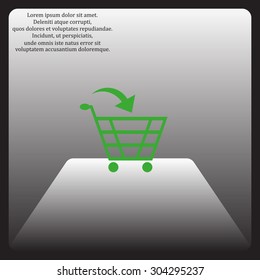 put in shopping cart. icon. vector design