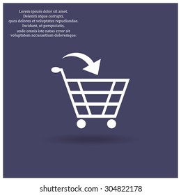 put in shopping cart. icon. vector design
