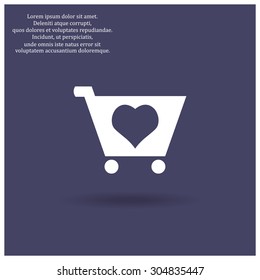 put in shopping cart. icon. vector design