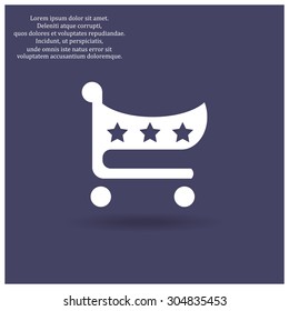 put in shopping cart. icon. vector design