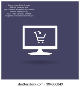 put in shopping cart. icon. vector design