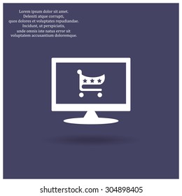 put in shopping cart. icon. vector design