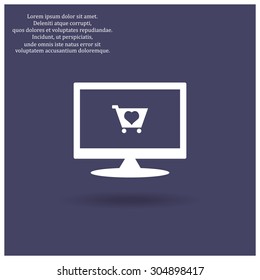 put in shopping cart. icon. vector design