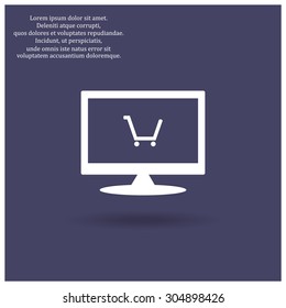 put in shopping cart. icon. vector design