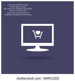 put in shopping cart. icon. vector design