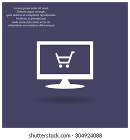put in shopping cart. icon. vector design
