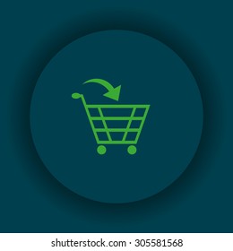 put in shopping cart. icon. vector design