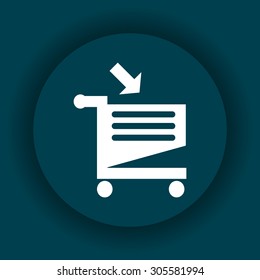 put in shopping cart. icon. vector design