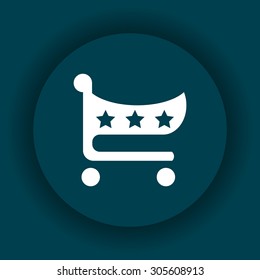 put in shopping cart. icon. vector design