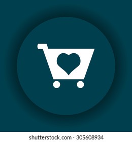 put in shopping cart. icon. vector design