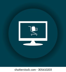put in shopping cart. icon. vector design