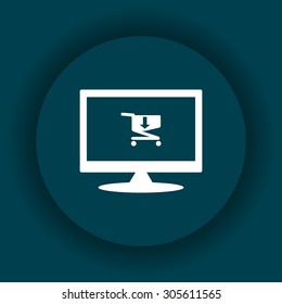 put in shopping cart. icon. vector design
